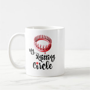 My Knitting Circle Black Letters Mug