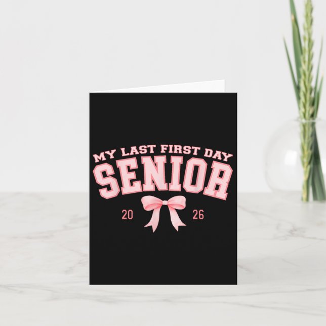 My Last First Day Senior 2026 Retro Groovy Tie Dye Card (Front)