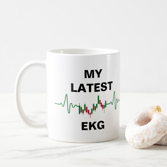 My Latest EKG Stock Trader Coffee Mug (With Donut)