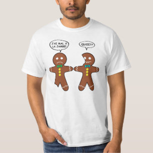 My Leg Hurts Gingerbread Cookie Funny French T-Shirt