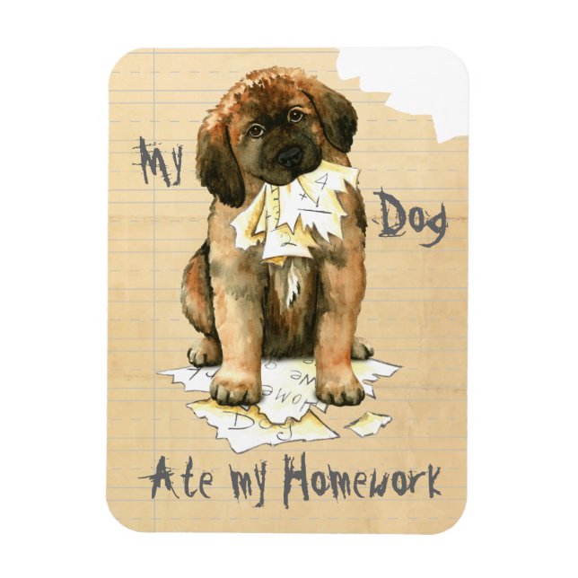 My Leonberger Ate My Homework Magnet (Vertical)