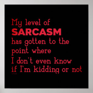 MY LEVEL OF SARCASM... funny sarcastic Poster