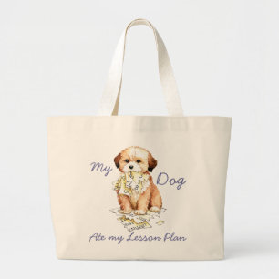 My Lhasa Apso Ate My Lesson Plan Large Tote Bag