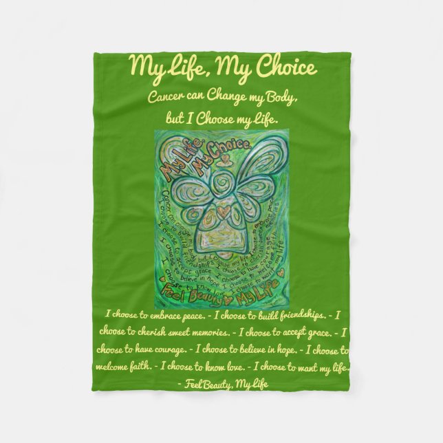 My Life Choice Cancer Angel Chemo Fleece Blanket (Front)