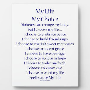 My Life Diabetes Inspirational Poem Plaque