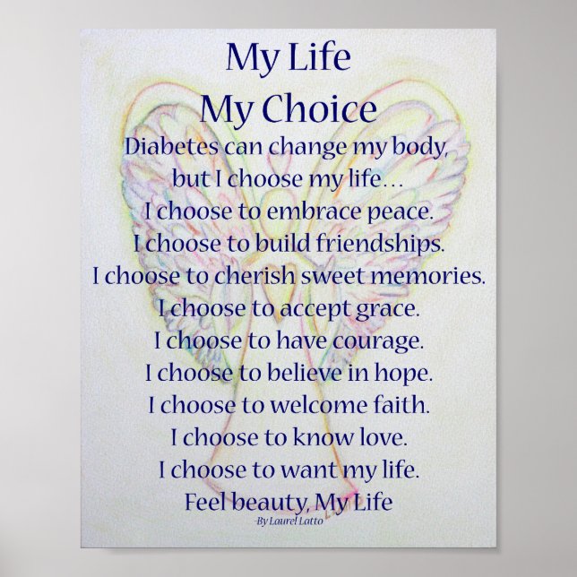 My Life Diabetes Inspirational Poem Poster (Front)