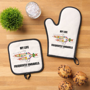My Life Frequently Unravels DNA Replication Humour Oven Mitt & Pot Holder Set