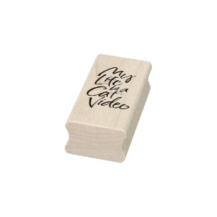 My Life is a Cat Video Sleek Slinky Lettering Rubber Stamp