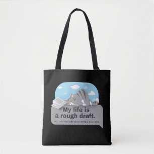 My life is a rough draught: Writer's Comic Tote Bag