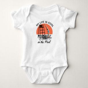 My Life is Cool in the Pool - Perfect Swim Design Baby Bodysuit