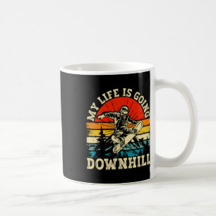 My Life Is Going Downhill Funny Retro Snowboarding Coffee Mug