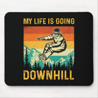 My Life Is Going Downhill - Snowboarder Snowboardi Mouse Pad