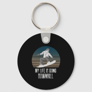My Life Is Going Downhill Wint Snowboard Snowboard Key Ring