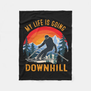 My Life Is Going Downhill Winter Snowboarding Spor Fleece Blanket