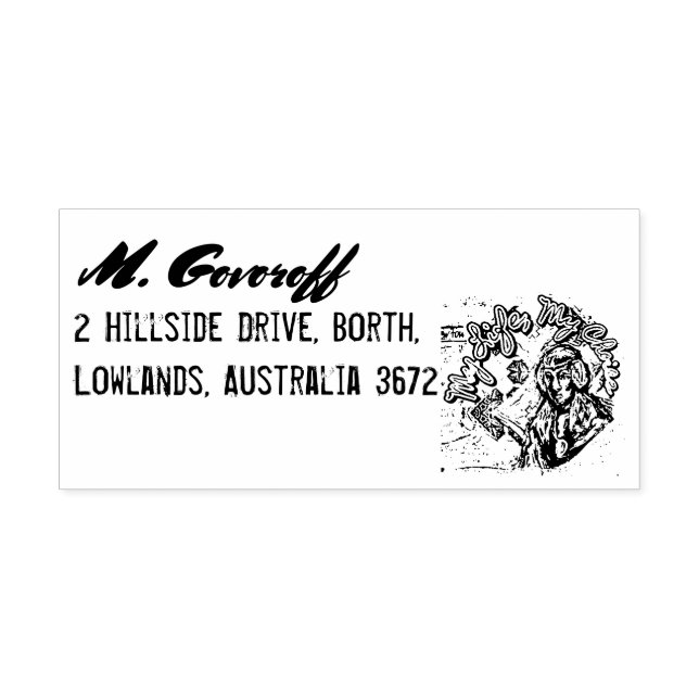 My Life, My Choice. Princess-like woman & Fractal Rubber Stamp (Imprint)