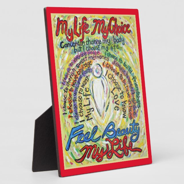 My Life, My Choice White Angel Painting Plaque (Side)