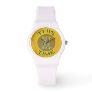 My Life My Time Yellow Green Watch