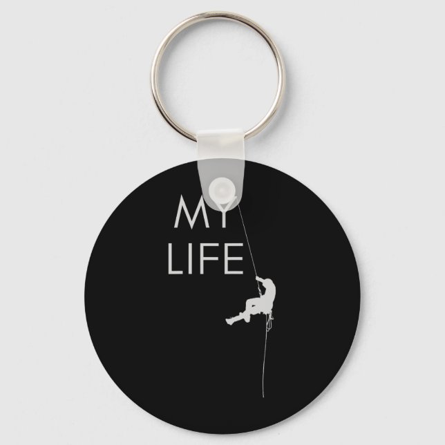 My Life Rock Climbing  Key Ring (Front)