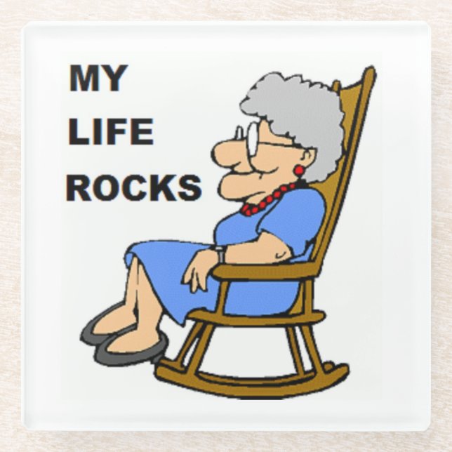 MY LIFE ROCKS GLASS COASTER (Front)