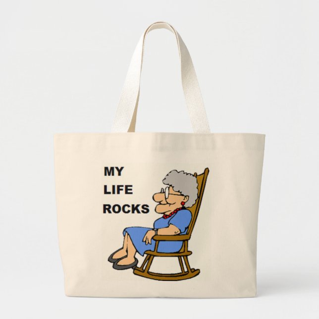 MY LIFE ROCKS LARGE TOTE BAG (Front)