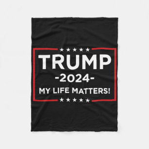 My Life S! (trump 2024) Sticker Fleece Blanket