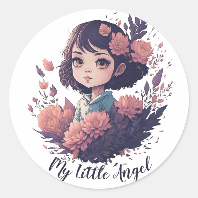 My Little Angel Classic Round Sticker (Front)