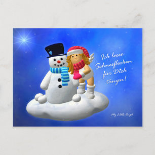 My Little Angel: Engel mit Schneemann Postcard