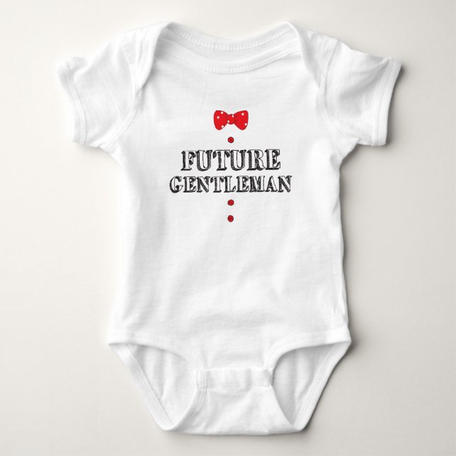 My Little Brother New Baby Future Gentleman Design Baby Bodysuit (Front)