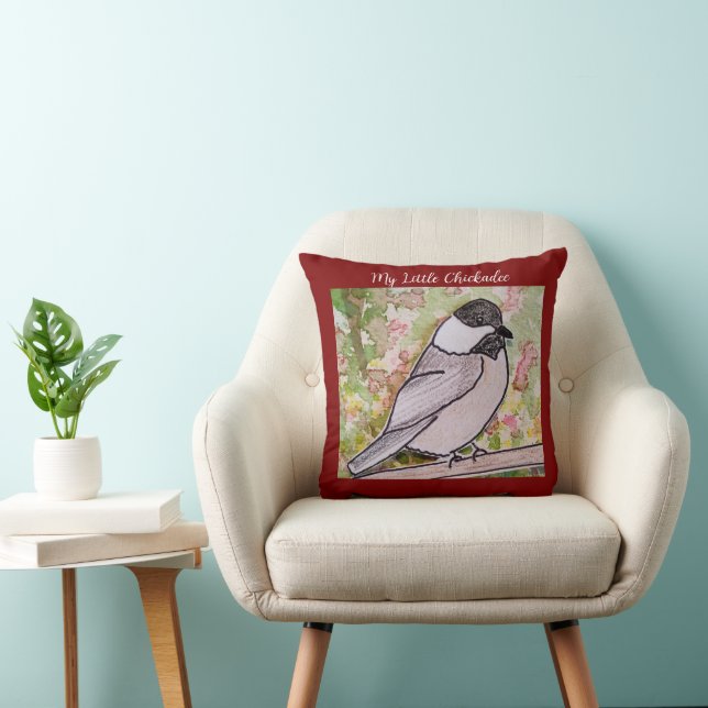 My Little Chickadee Deep Red Cushion (Chair)