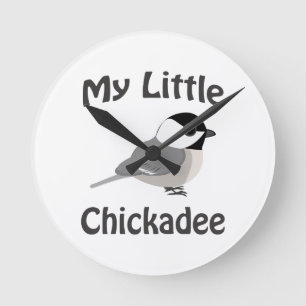 My Little Chickadee Round Clock