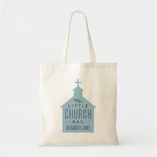 My little church bag cute blue kid's tote