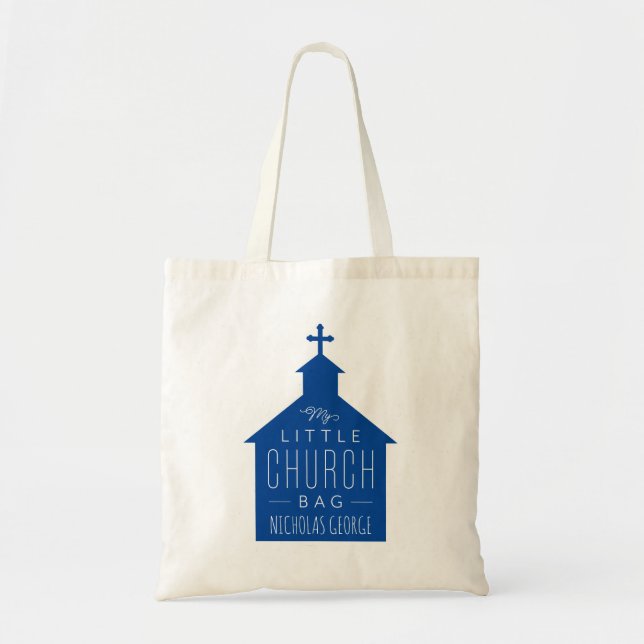 My little church bag navy blue kid's tote (Front)