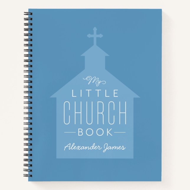 My little church book cute blue kid notebook (Front)