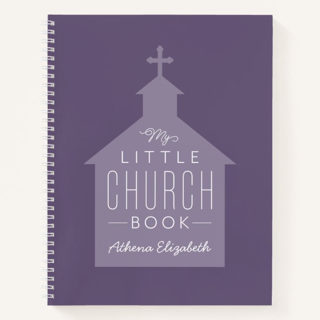 My little church book purple personalised notebook (Front)