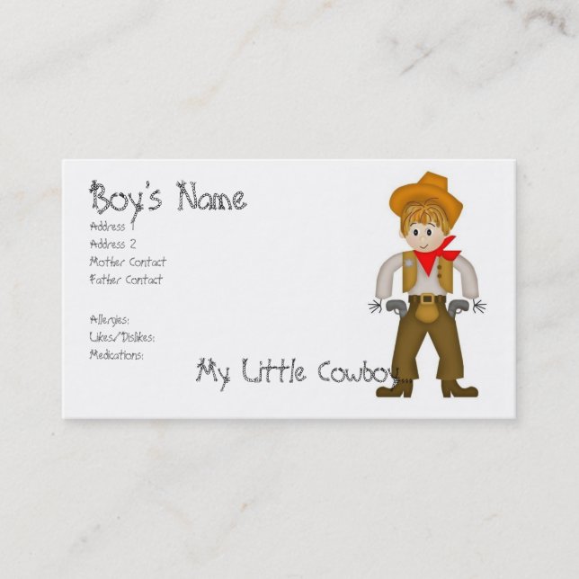 My Little Cowboy Mummy Cards (Front)
