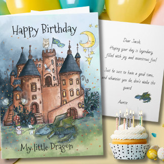 My Little Dragon Birthday Card | Whimsical Castle 