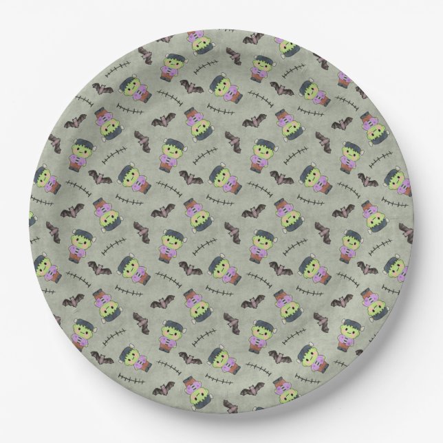 My Little Frankenstein - Seamless Paper Plate (Front)