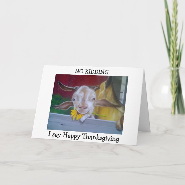 MY LITTLE GOAT SAYS "HAPPY THANKSGIVING" HOLIDAY CARD (Front)