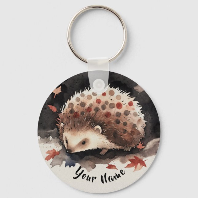 My little hedgehog friend "Dwarden" Key Ring (Front)