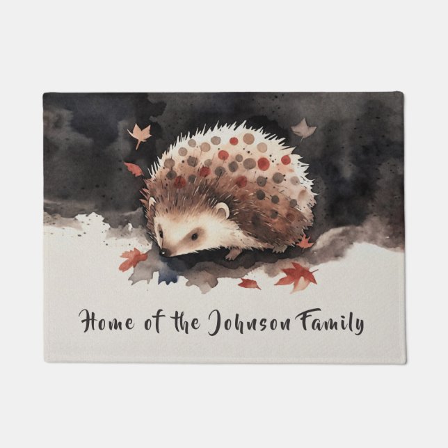 My little hedgehog friend "Dwergerl" own text Doormat (Front)