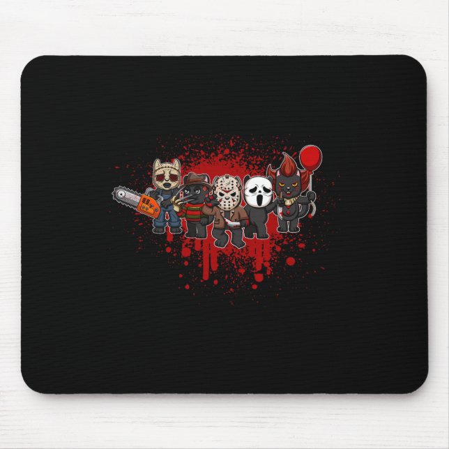 My Little Horror Crew - Halloween Black Cat  Mouse Pad (Front)