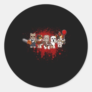 My Little Horror Crew - Halloween Calico Cat Classic Round Sticker