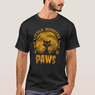 My Little Monster Has Paws Spooky Cat  for Men Wom T-Shirt