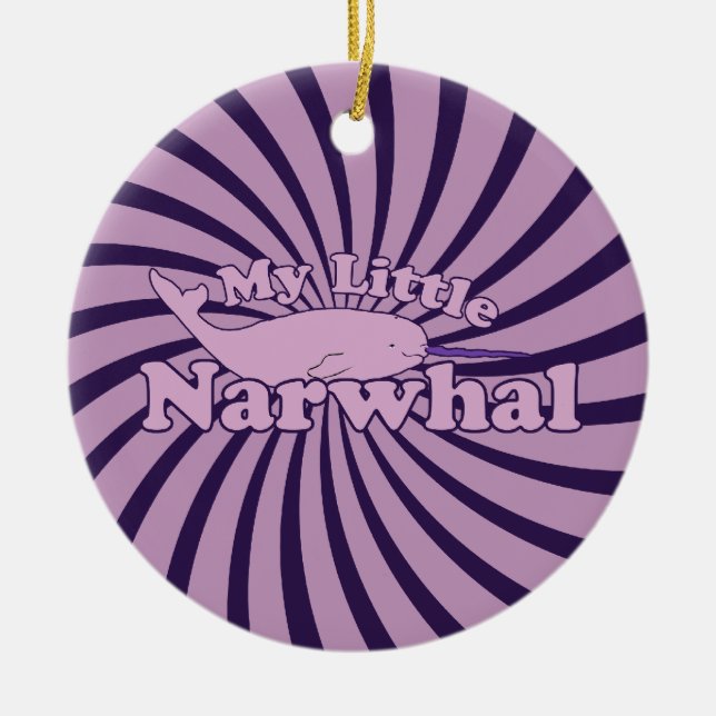 My Little Narwhal Ceramic Tree Decoration (Front)