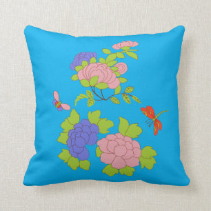 My little peony square throw pillow