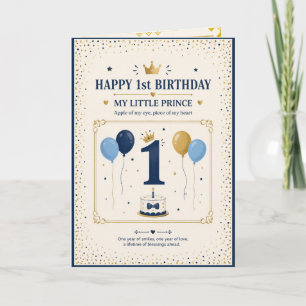 My Little Prince 1st Birthday Greeting Card