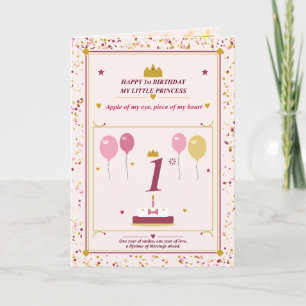 My Little Princess 1st Birthday Greeting Card
