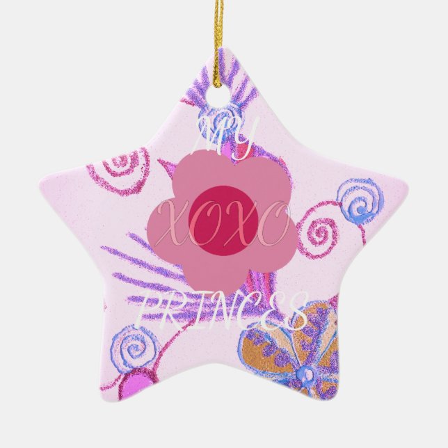 My Little Princess: Baby Pink Vector Inspirational Ceramic Tree Decoration (Front)
