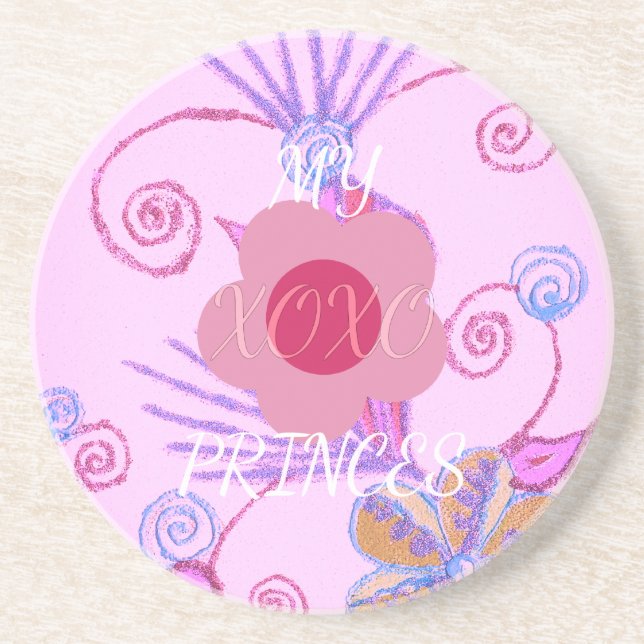 My Little Princess: Baby Pink Vector Inspirational Coaster (Front)