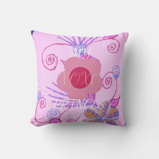 My Little Princess: Baby Pink Vector Inspirational Cushion (Front)